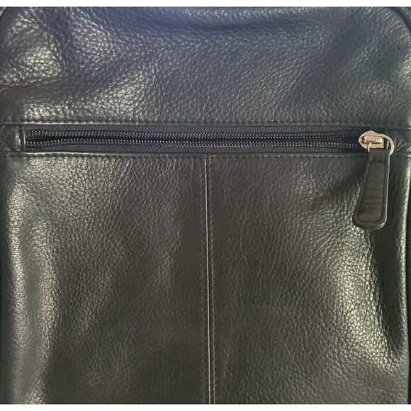 Osgoode Marley Travel Messenger Tablet Carry On Men Black Leather Business Class - Picture 7 of 8